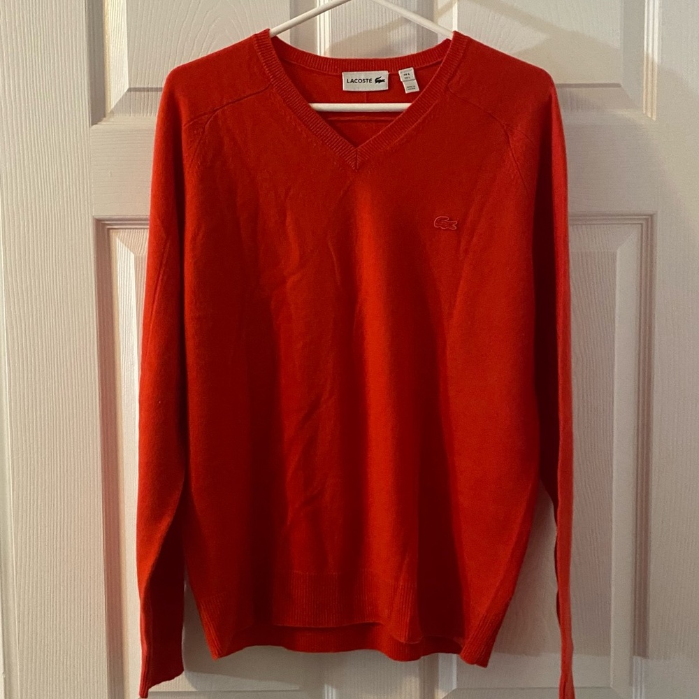 Lacoste 100% cashmere orange sweater